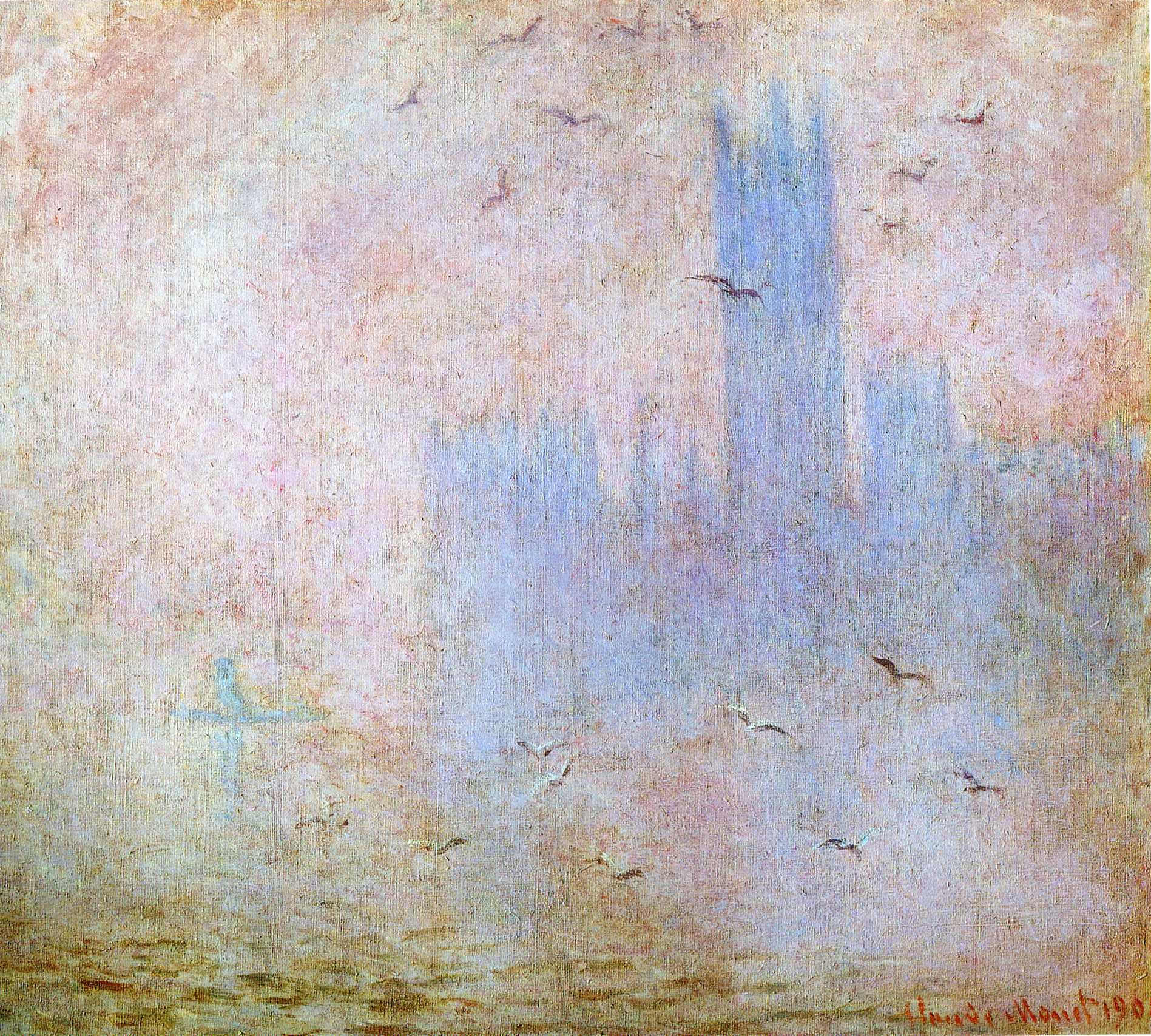 Seagulls over the Houses of Parliament 1904
